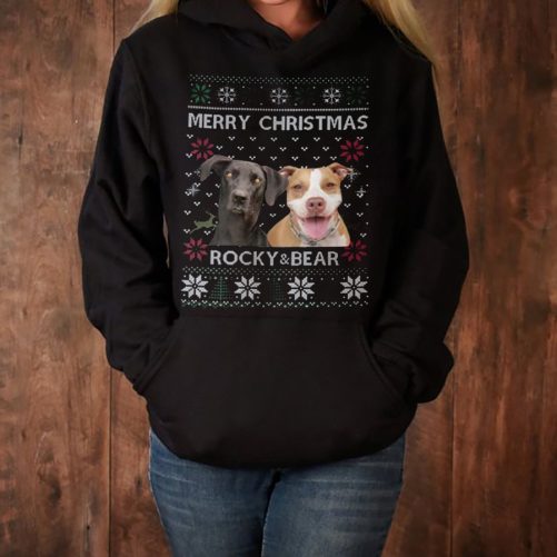 Personalized Christmas Hoodie Merry Christmas Custom Pet's Photo And Name Gift For Pet's Lover 5