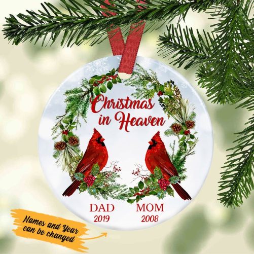 Personalized Christmas In Heaven Memorial Mom Dad Ornament SB231 30O58