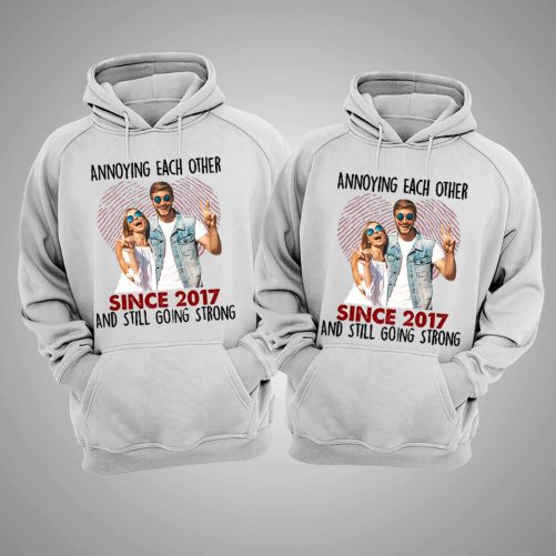 Personalized Couple Hoodie Annoying Each Other Since Custom Photo And Year   Gift For Couple  4