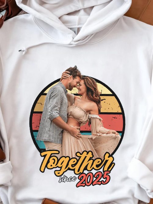 Personalized Couple Hoodie Together Since Custom Name And Photo   Gift For Couple  2