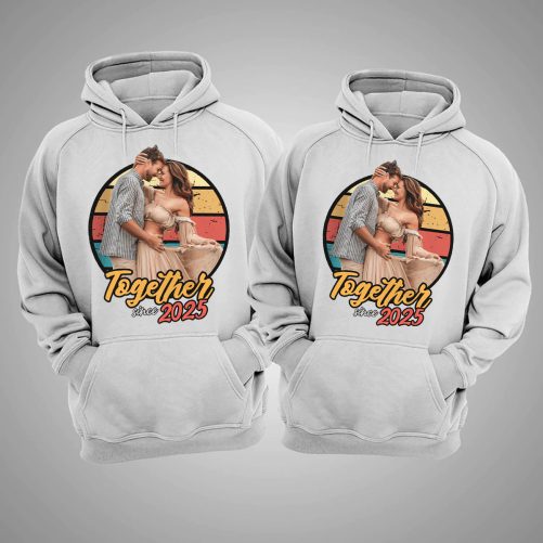 Personalized Couple Hoodie Together Since Custom Name And Photo   Gift For Couple  5