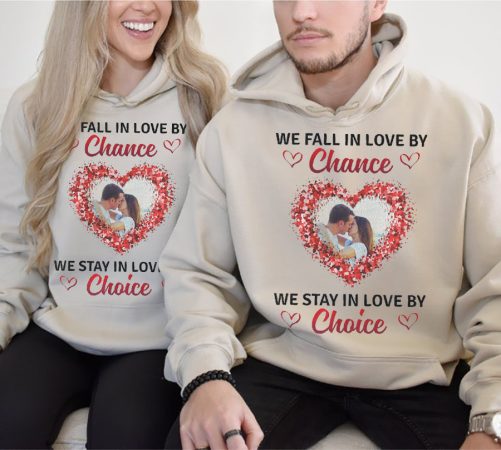 Personalized Couple Hoodie We Fall In Love By Chance Custom Photo   Gift For Couple  4