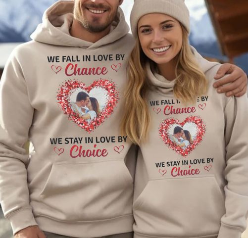 Personalized Couple Hoodie We Fall In Love By Chance Custom Photo   Gift For Couple  5