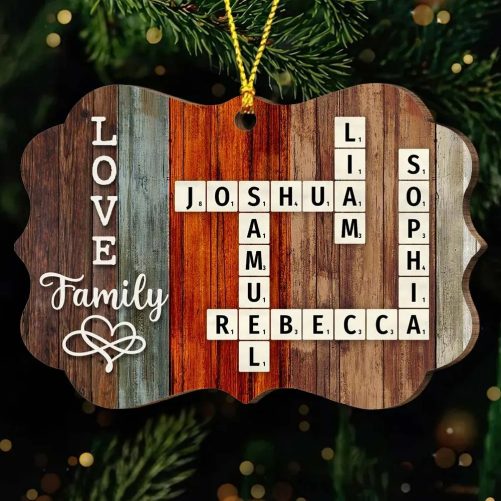 Personalized Family Crossword Art Created In A Moment, Treasured Forever Benelux Ornament 36217