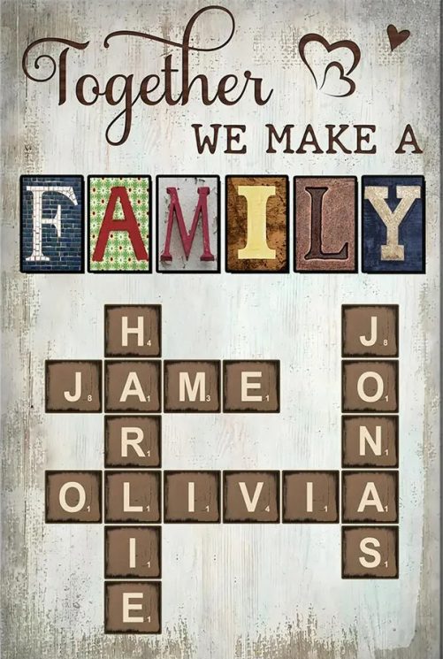 Personalized Family Crossword Art Poster 36314