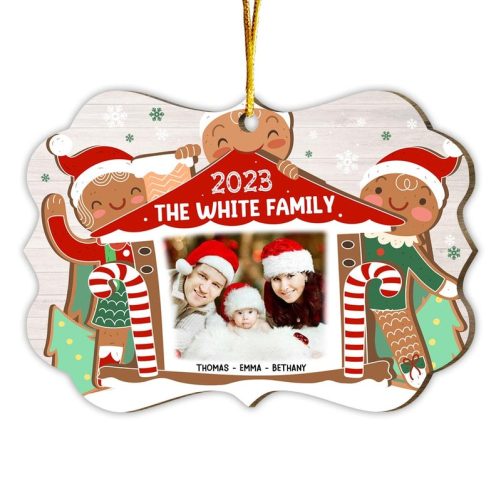 Personalized Family Photo Christmas Cookie Gingerbread Benelux Ornament 29313