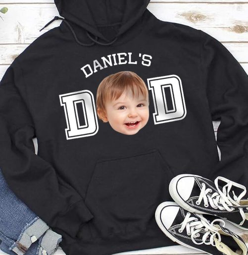 Personalized Father Hoodie Happy Father's Day Custom Photo And Kid's Name Gift For Father 1