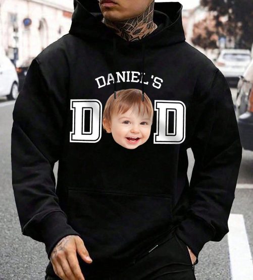 Personalized Father Hoodie Happy Father's Day Custom Photo And Kid's Name Gift For Father 2