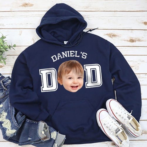 Personalized Father Hoodie Happy Father's Day Custom Photo And Kid's Name Gift For Father 4