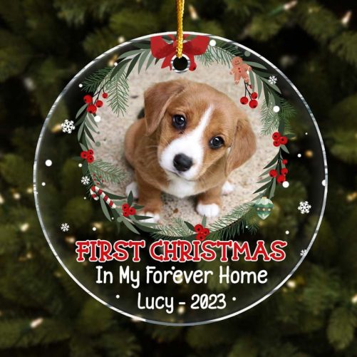 Personalized First Christmas In My Forever Home Circle Ornament 29236