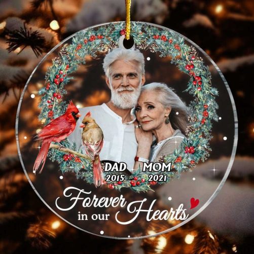 Personalized Forever In Our Hearts Photo Circle Ornament NB211 36O47