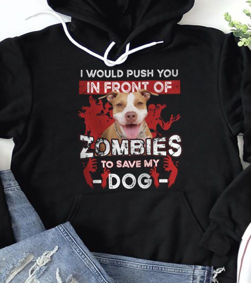 Personalized Funny Hoodie I Would Push You In Front Of Custom Pet's Photo Gift For Pet's Lover 1