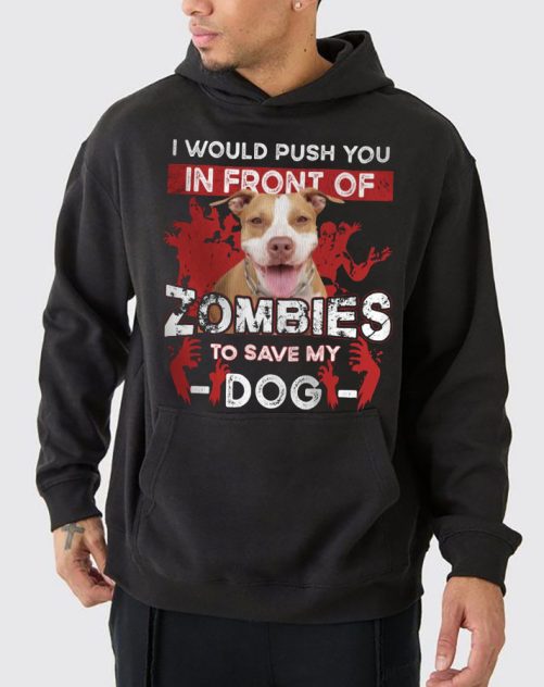 Personalized Funny Hoodie I Would Push You In Front Of Custom Pet's Photo Gift For Pet's Lover 4