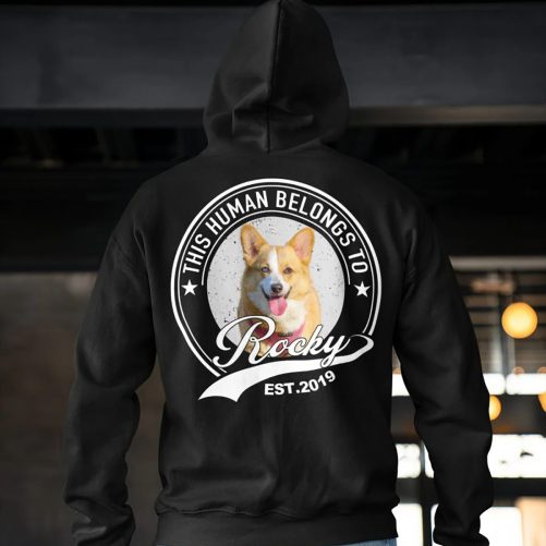 Personalized Funny Hoodie This Human Belongs To Custom Pet's Name Gift For Pet's Lover 1