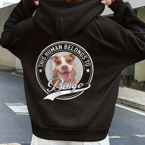 Personalized Funny Hoodie This Human Belongs To Custom Pet's Name Gift For Pet's Lover 4