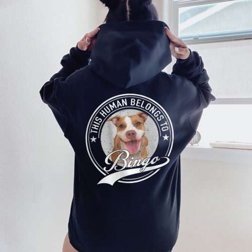 Personalized Funny Hoodie This Human Belongs To Custom Pet's Name Gift For Pet's Lover 5