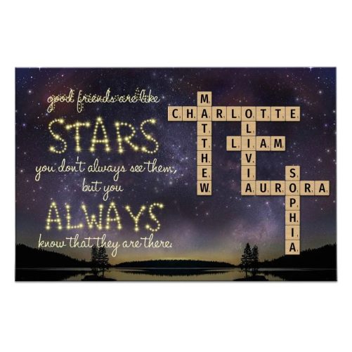 Personalized Gift For Friends Star Night Poster 37407