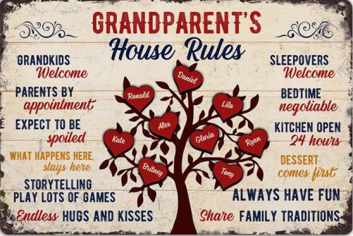 Grandparents House Rules Canvas