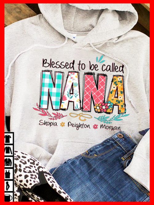 Personalized Grandma Hoodie Blessed To Be Called Custom Title And Kid's Name Gift For Grandma 1