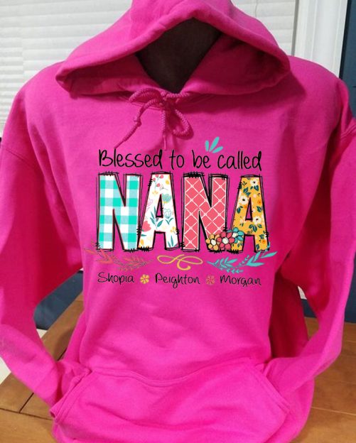 Personalized Grandma Hoodie Blessed To Be Called Custom Title And Kid's Name Gift For Grandma 5