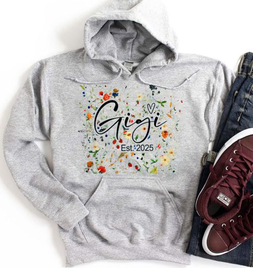 Personalized Grandma Hoodie Gigi Floral Background Custom Title Gift For Grandma 5