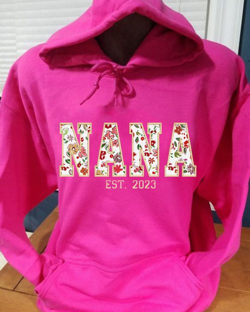 Personalized Grandma Hoodie Grandma Est Floral Pattern Custom Title And Year Gift For Grandma 3