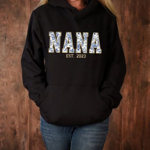 Personalized Grandma Hoodie Grandma Est Floral Pattern Custom Title And Year Gift For Grandma 5