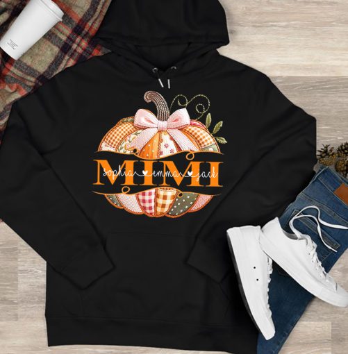 Personalized Grandma Hoodie Pumpkin Design Custom Title And Kid's Name Halloween Gift 2