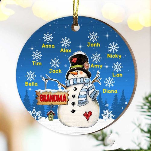 Personalized Grandma Snowman Christmas Ornament OB133 81O47