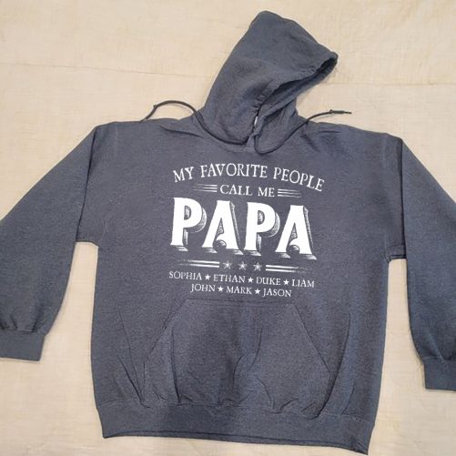 Personalized Grandpa Hoodie My Favorite People Call Me Custom Title and Kid's Name Gift For Grandpa 4