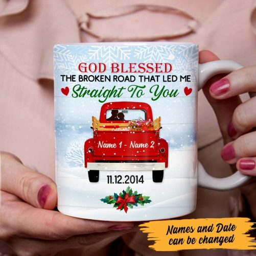 Personalized Love Couple Red Truck Christmas Mug OB171 87O47