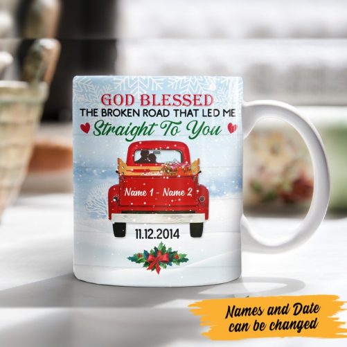 Personalized Love Couple Red Truck Christmas Mug OB171 87O47