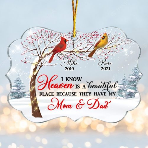 Personalized Memo Cardinal I Know Heaven Is Beautiful Benelux Ornament NB121 30O28