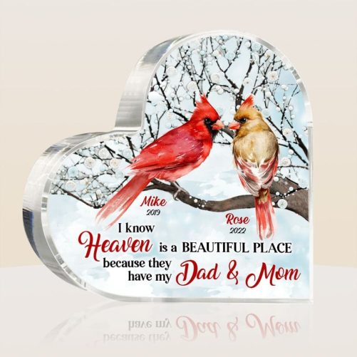 Personalized Memorial For Loss Heaven Is A Beautiful Place Acrylic Plaque 22721