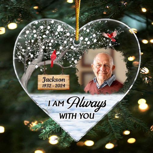 Personalized Memorial Keepsakes Gift I'm Always With You Heart Ornament 35322