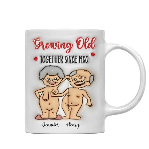 Personalized Mug Want To Grow Old With You Funny Old Couple Anniversary Keepsake Gift 37396