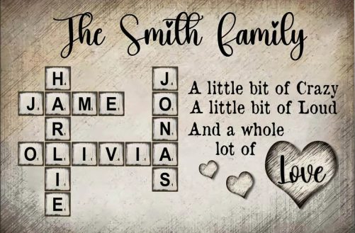 Personalized Scrabble Farmhouse Style Decor Poster 36177