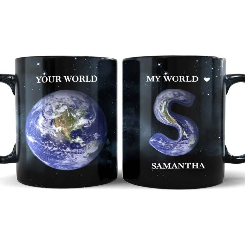 Personalized Valentine Gift For Lovers My World Mug 37548