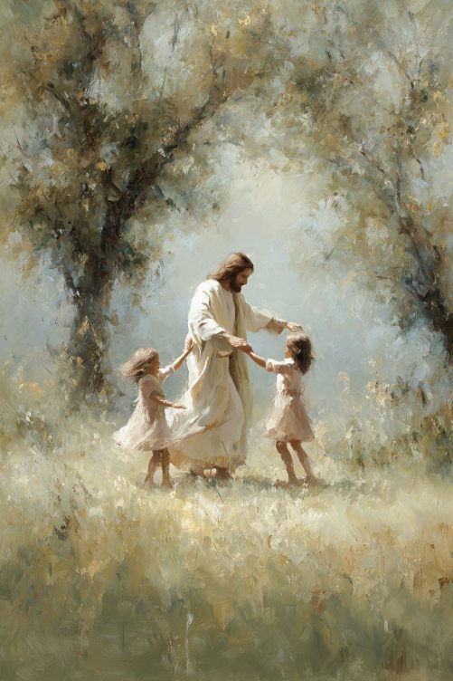 Jesus with Children Canvas