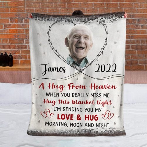 Custom Photo A Hug From Heaven Memorial Blanket N304 890255