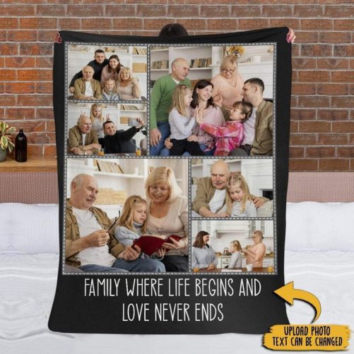 Custom Photo Fleece Blanket, Family Blanket, Besties Blanket 891317