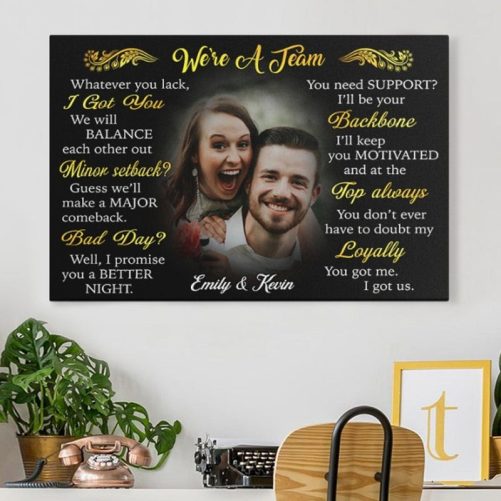 We're A Team Personalized Anniversary Photo Print Canvas C585