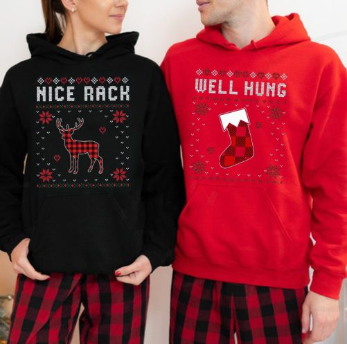 Christmas Couple Hoodie Nice Rack And Well Hung Christmas Gift For Couple