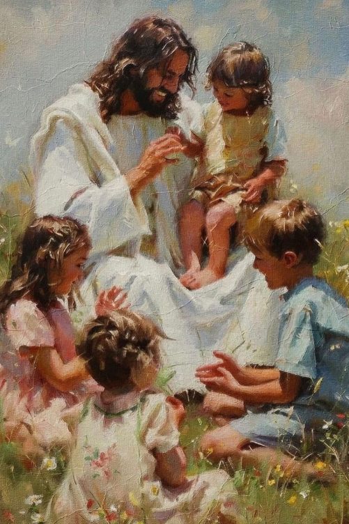 Jesus With Children Poster