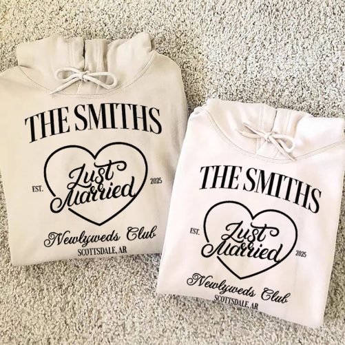 Personalized Couple Hoodie Just Married Est Gift For Couple