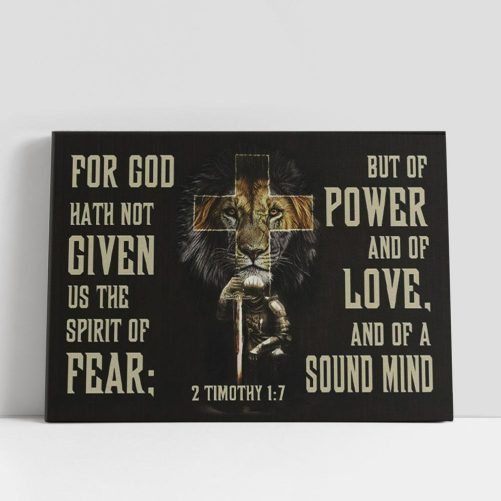 2 Timothy 17 Wall Art For God Hath Not Given Us The Spirit Of Fear Canvas Print, Christian Gifts Wall Decor