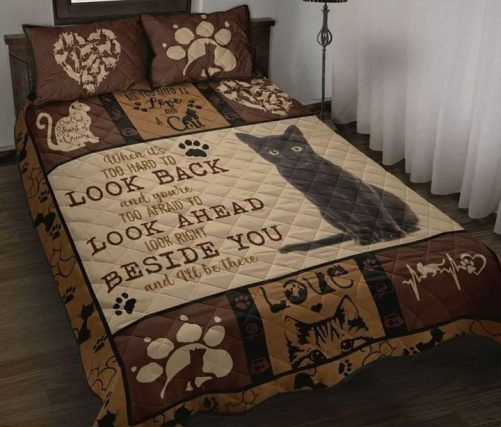 Cat When It's Too Hard To Look Back And You're Too Afraid Quilt Bedding Set