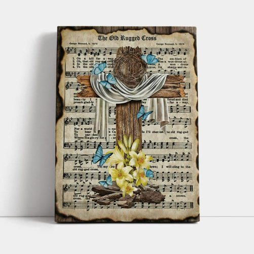 Crown Of Thorns Song Lyrics The Old Rugged Cross Canvas Wall Art Jesus Wall Art Home Decor Religious Canvas Prints