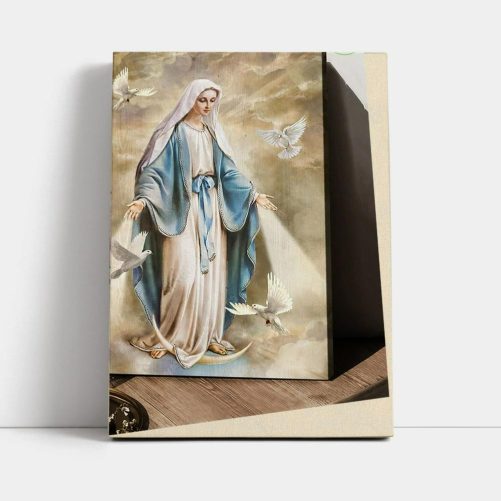 Dear Maria, White Dove Symbol, Beautiful Sunset Canvas Poster