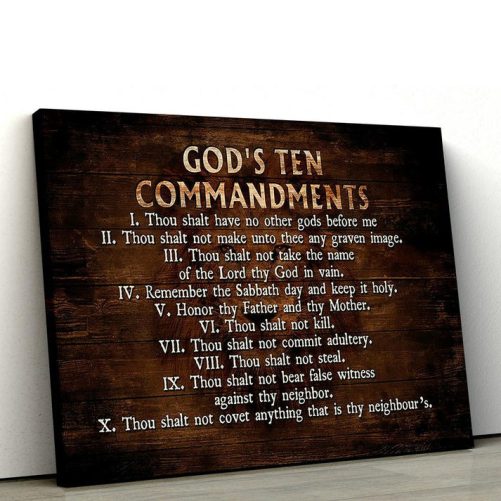 God's Ten Commandments Wall Art Canvas Christian Wall Art Religious Art